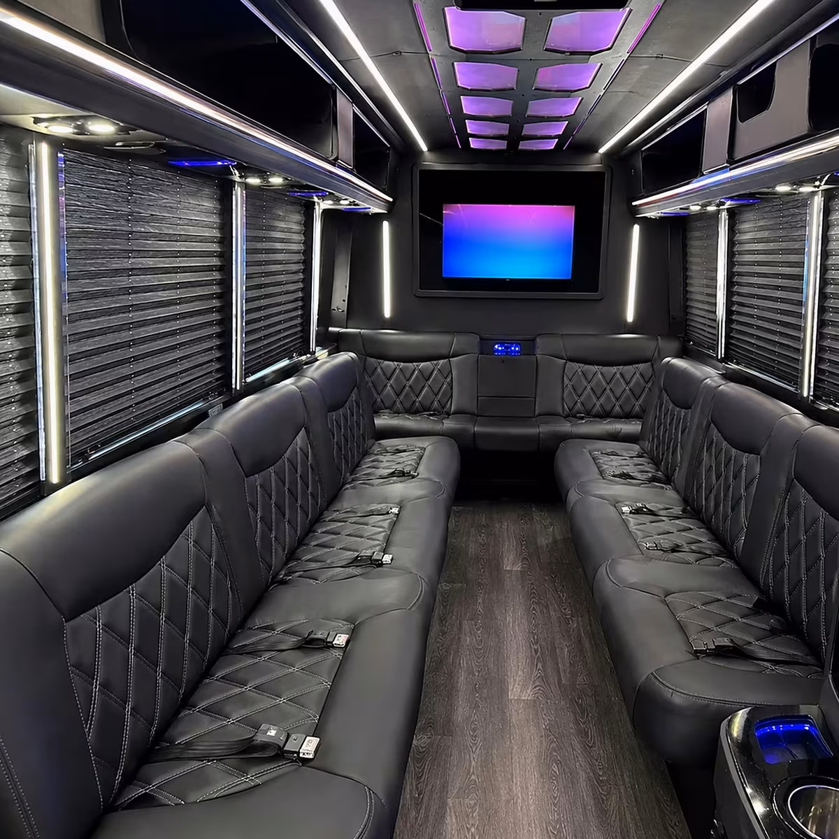 goodyear bridal party transportation with a party bus